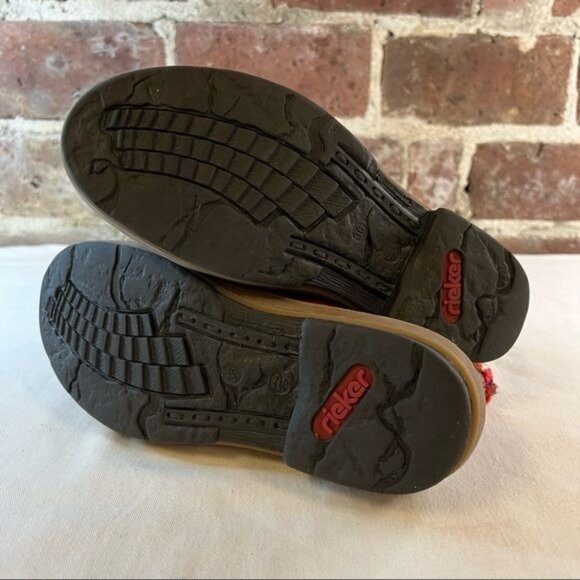 Rieker Felicitas 84 Wine Women's Boots Ankle Booties Leather Knit Sz 36 US 5.5 - Picture 9 of 10